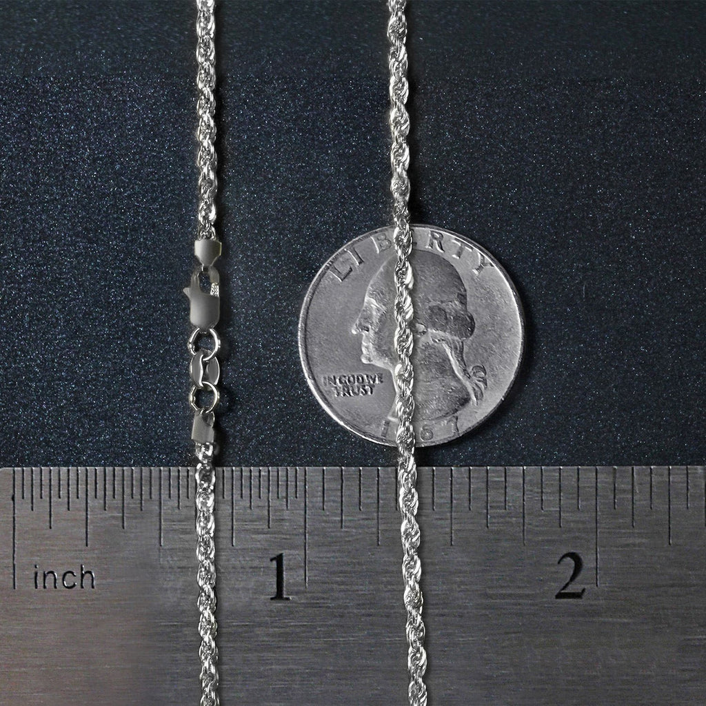 14K White Gold Light Rope Chain (2.00mm)