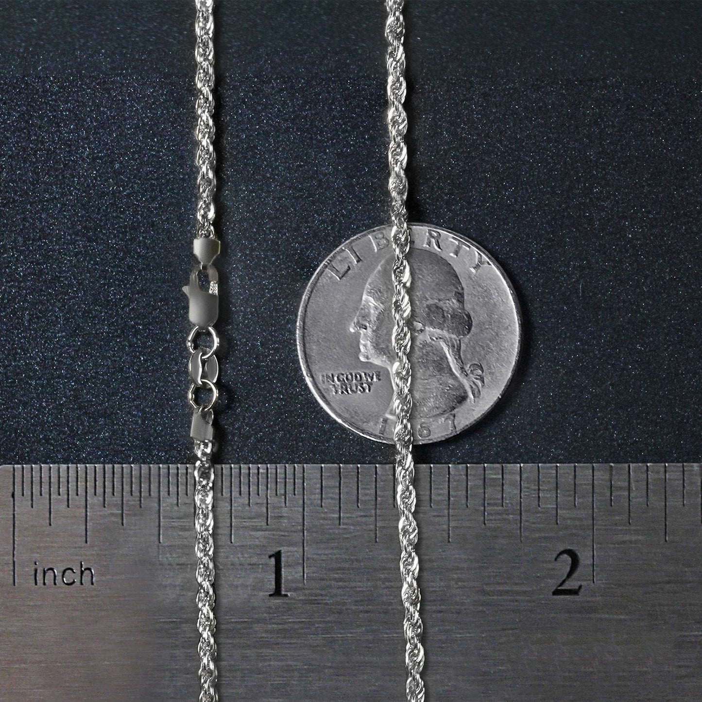 14K White Gold Light Rope Chain (2.00mm)