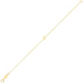 14K Yellow Gold Women's Mini Initial F Bracelet – 7 Inches – 14K Gold