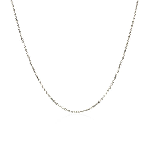 10K White Gold Oval Cable Link Chain Necklace (0.97 mm)