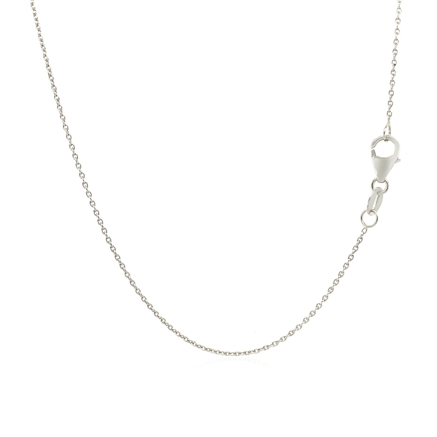 10K White Gold Oval Cable Link Chain Necklace (0.97 mm)