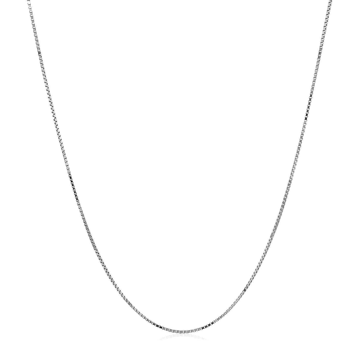 14K White Gold Double Extendable Box Chain Necklace (0.51mm) – True Pure Gold