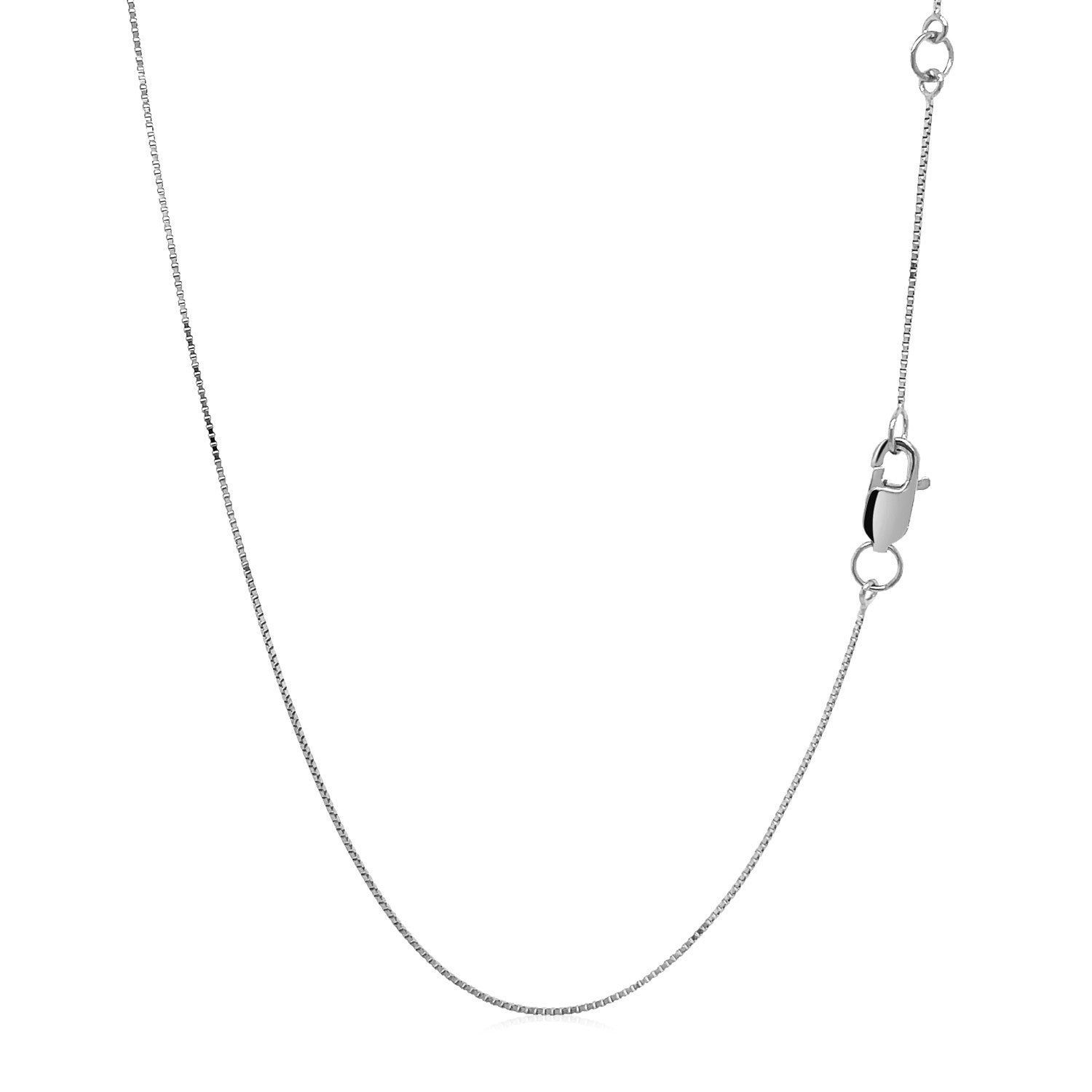 14K White Gold Double Extendable Box Chain Necklace (0.51mm) – True Pure Gold