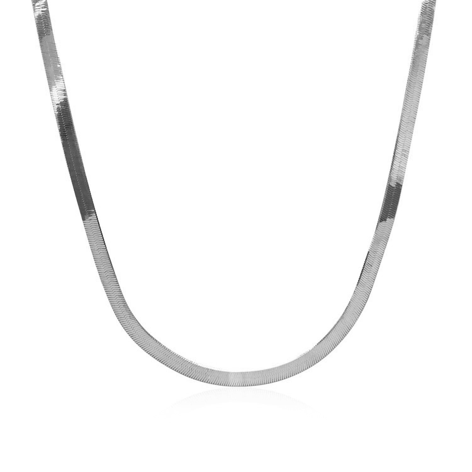 14K White Gold Super Flex Herringbone Chain 2.80mm | Solid Gold
