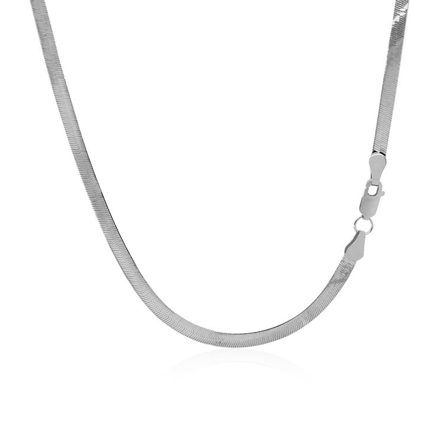 14K White Gold Super Flex Herringbone Chain 2.80mm | Solid Gold