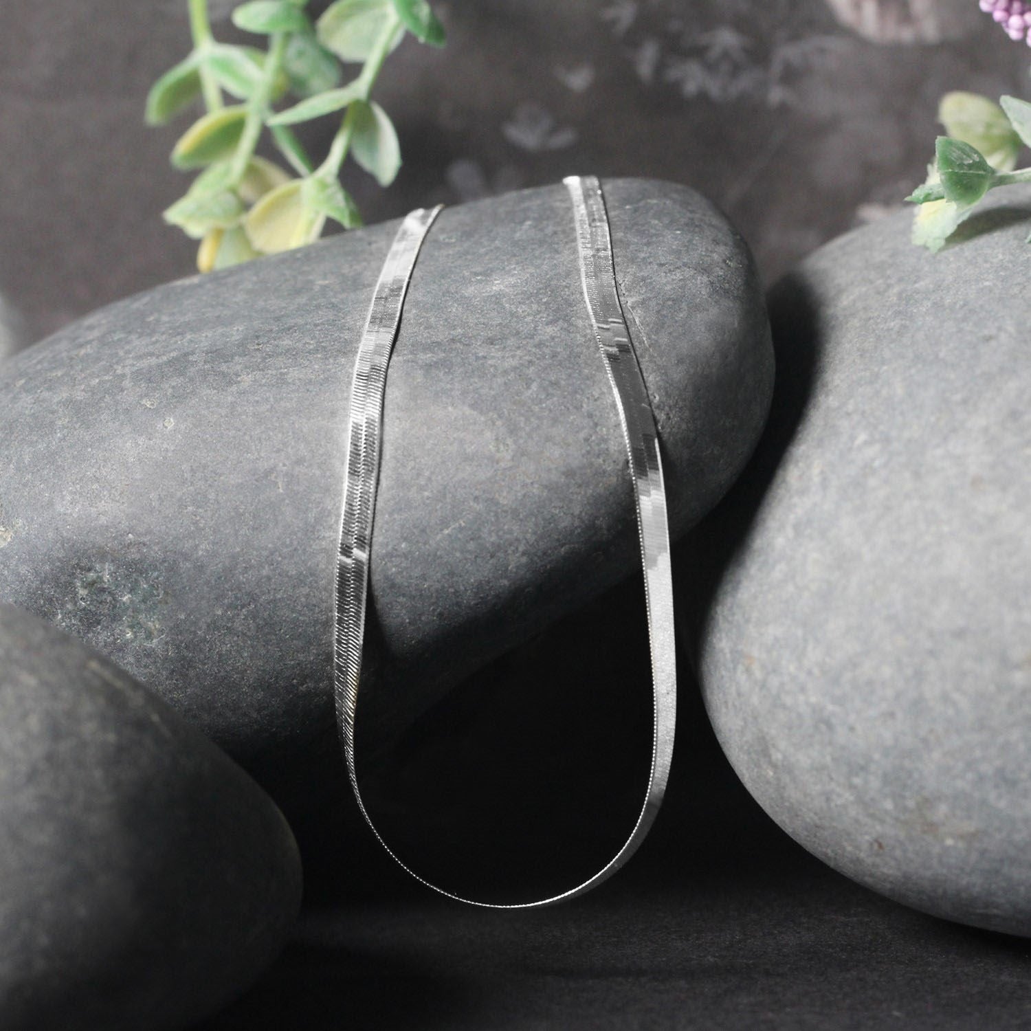 14K White Gold Super Flex Herringbone Chain 2.80mm | Solid Gold