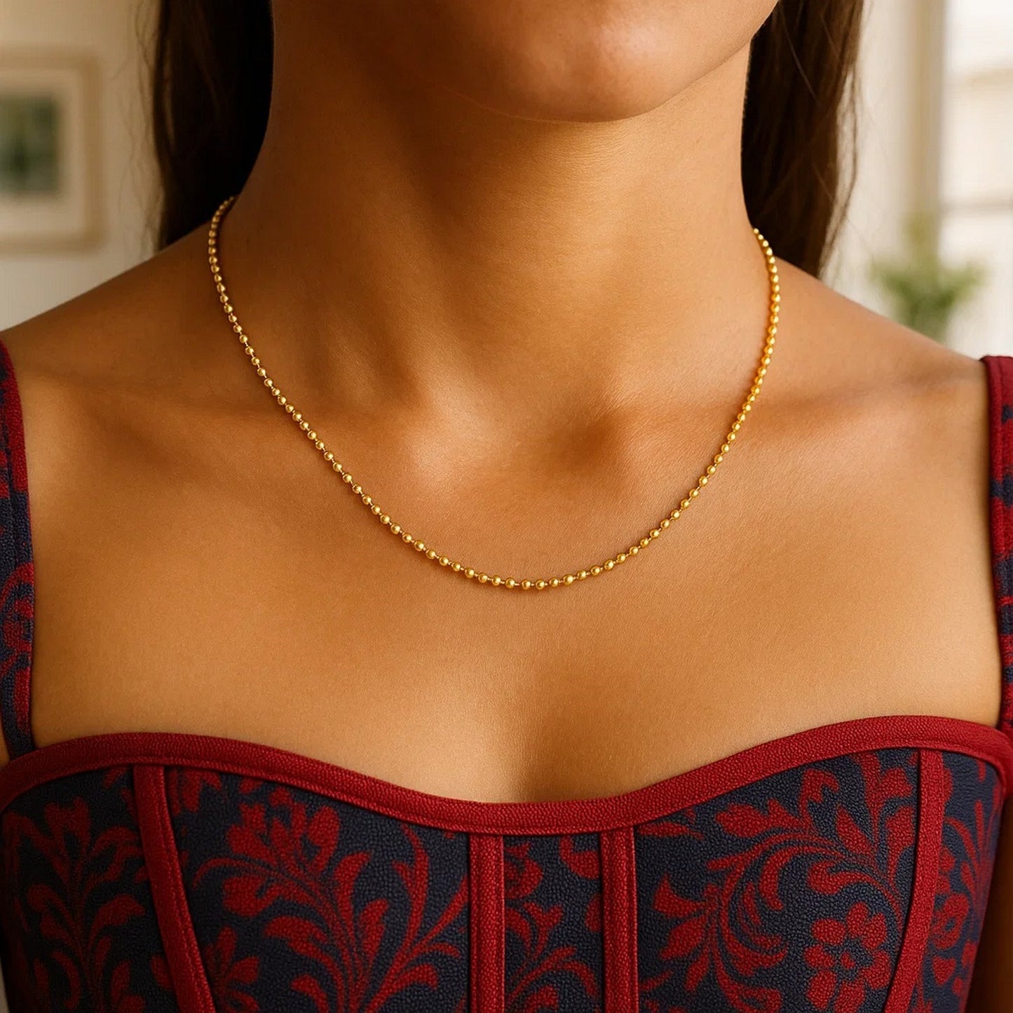 14k Yellow Gold Bead Chain 1.5mm (1.50 mm)