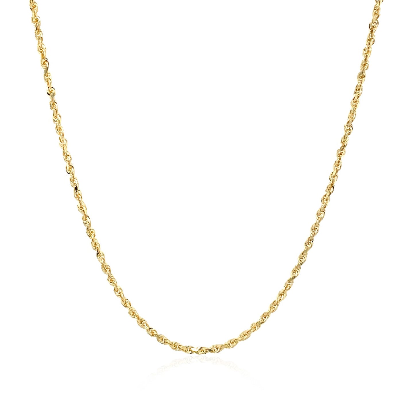 10K Yellow Gold Solid Diamond Cut Rope Chain (1.40mm)