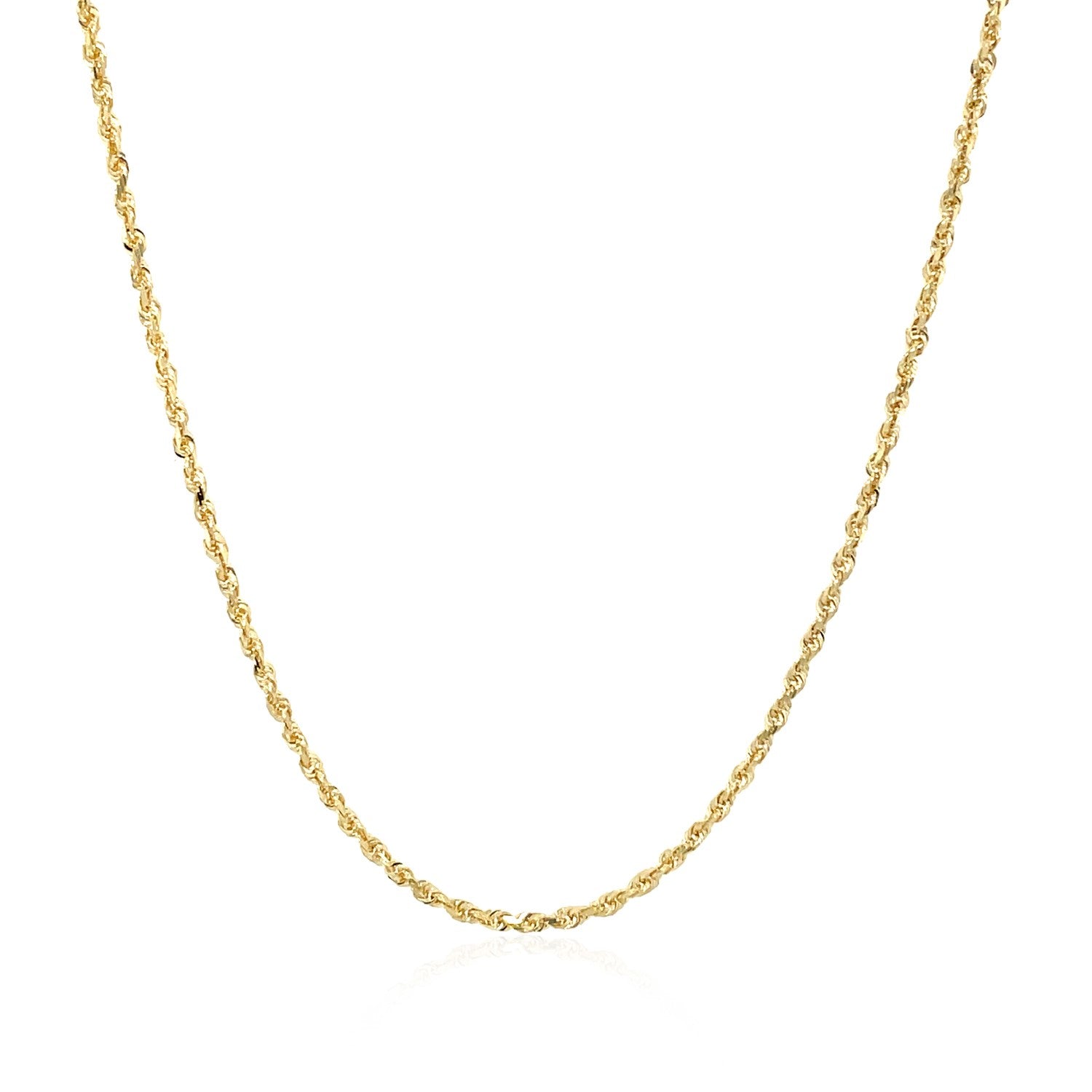10K Yellow Gold Solid Diamond Cut Rope Chain (1.40mm)