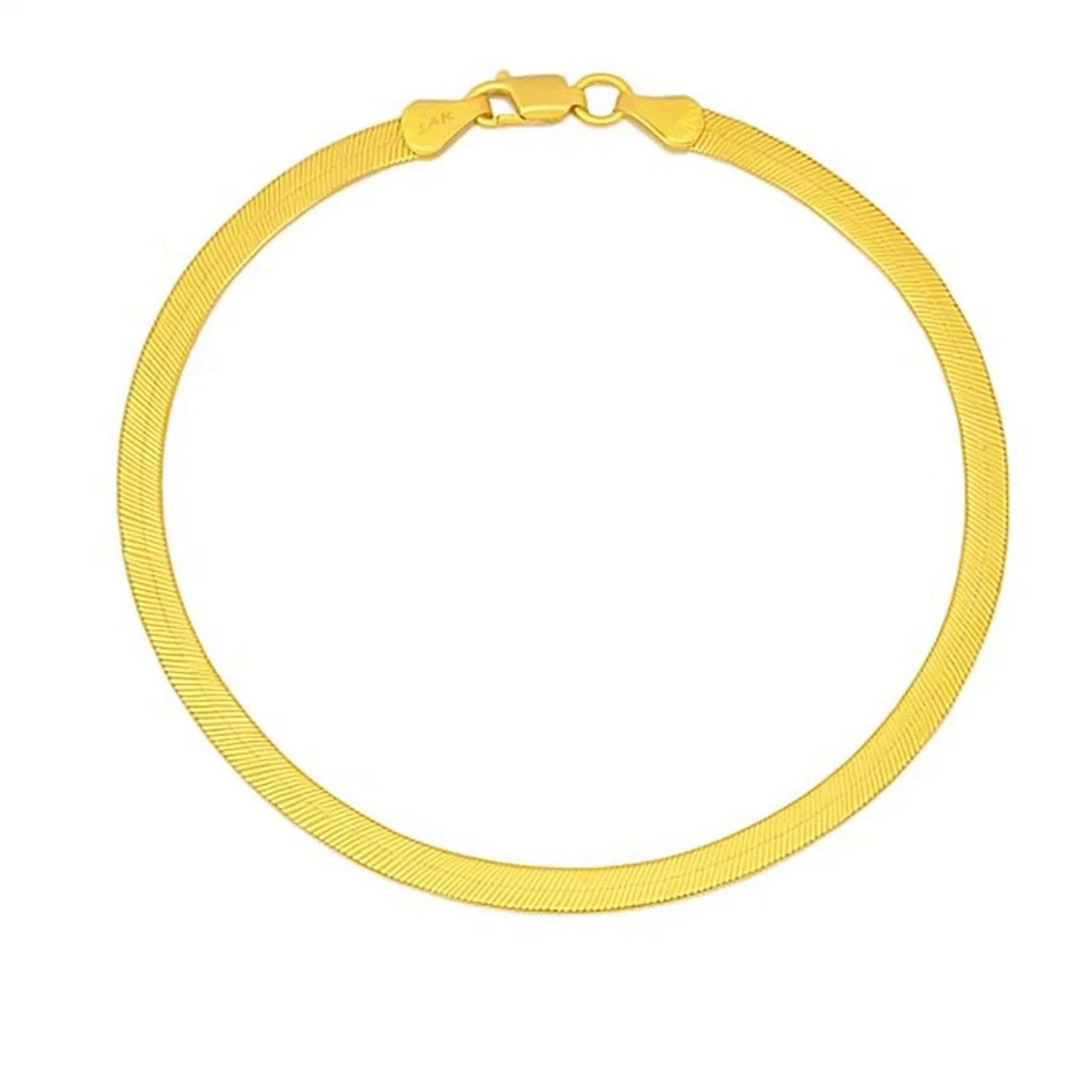 14K Yellow Gold Super Flex Herringbone Bracelet 1.50mm | Delicate Solid Gold