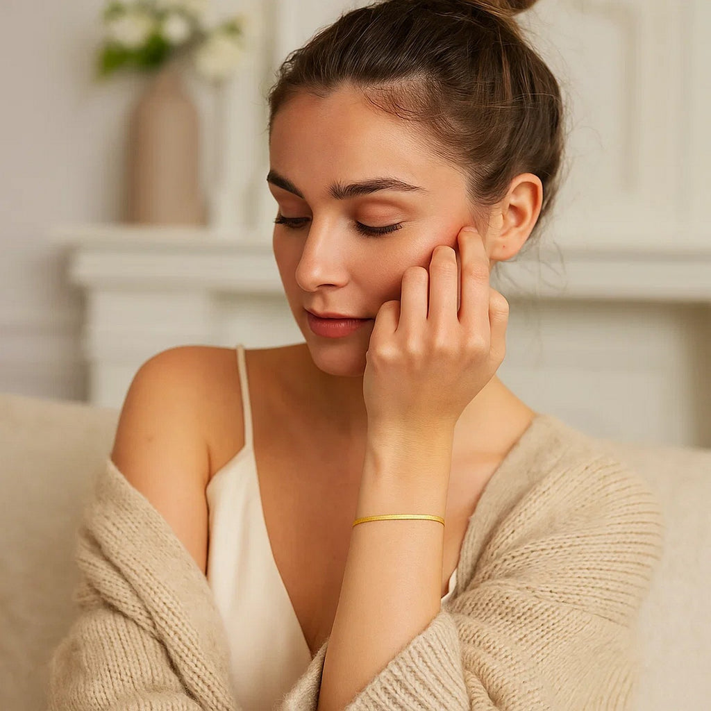 14K Yellow Gold Super Flex Herringbone Bracelet 1.50mm | Delicate Solid Gold