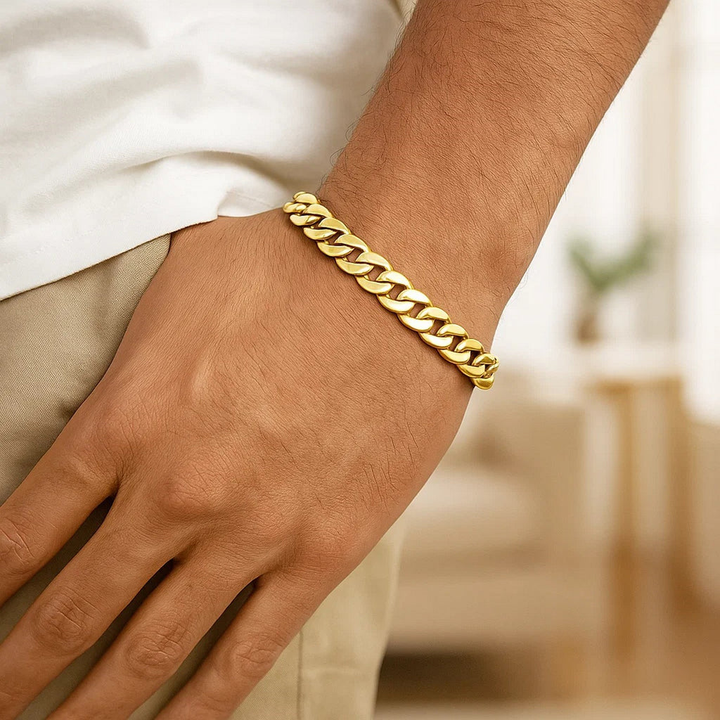 10K Yellow Gold Light Miami Cuban Bracelet (8.00mm) – True Pure Gold