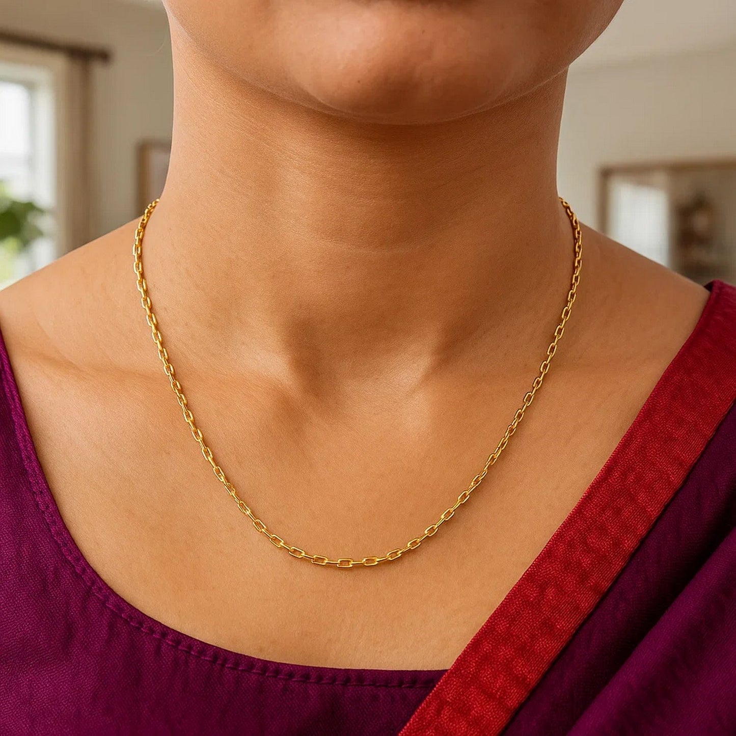 14K Yellow Gold French Cable Chain Necklace (1.30 mm)