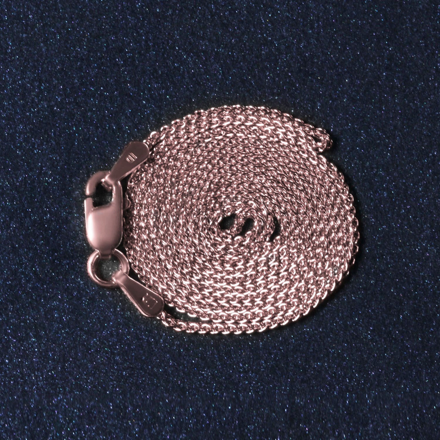 14K Rose Gold Round Wheat Chain – 1.00mm, Solid Gold