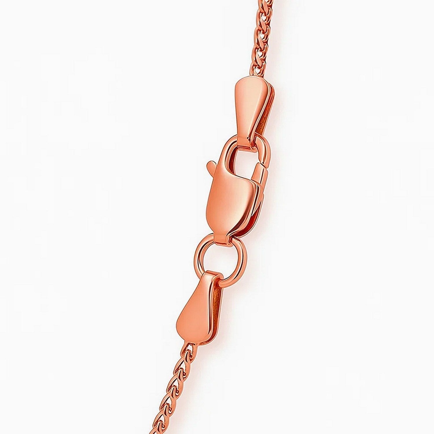 14K Rose Gold Round Wheat Chain – 1.00mm, Solid Gold