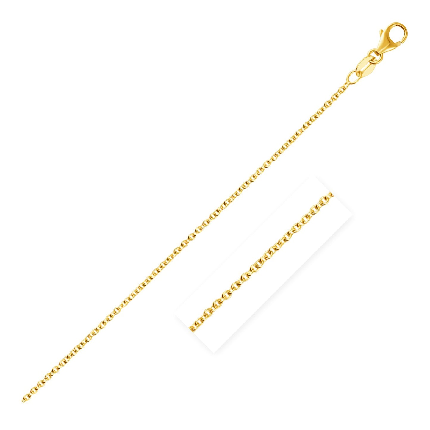 14K Yellow Gold Round Cable Link Chain Necklace (1.90 mm)