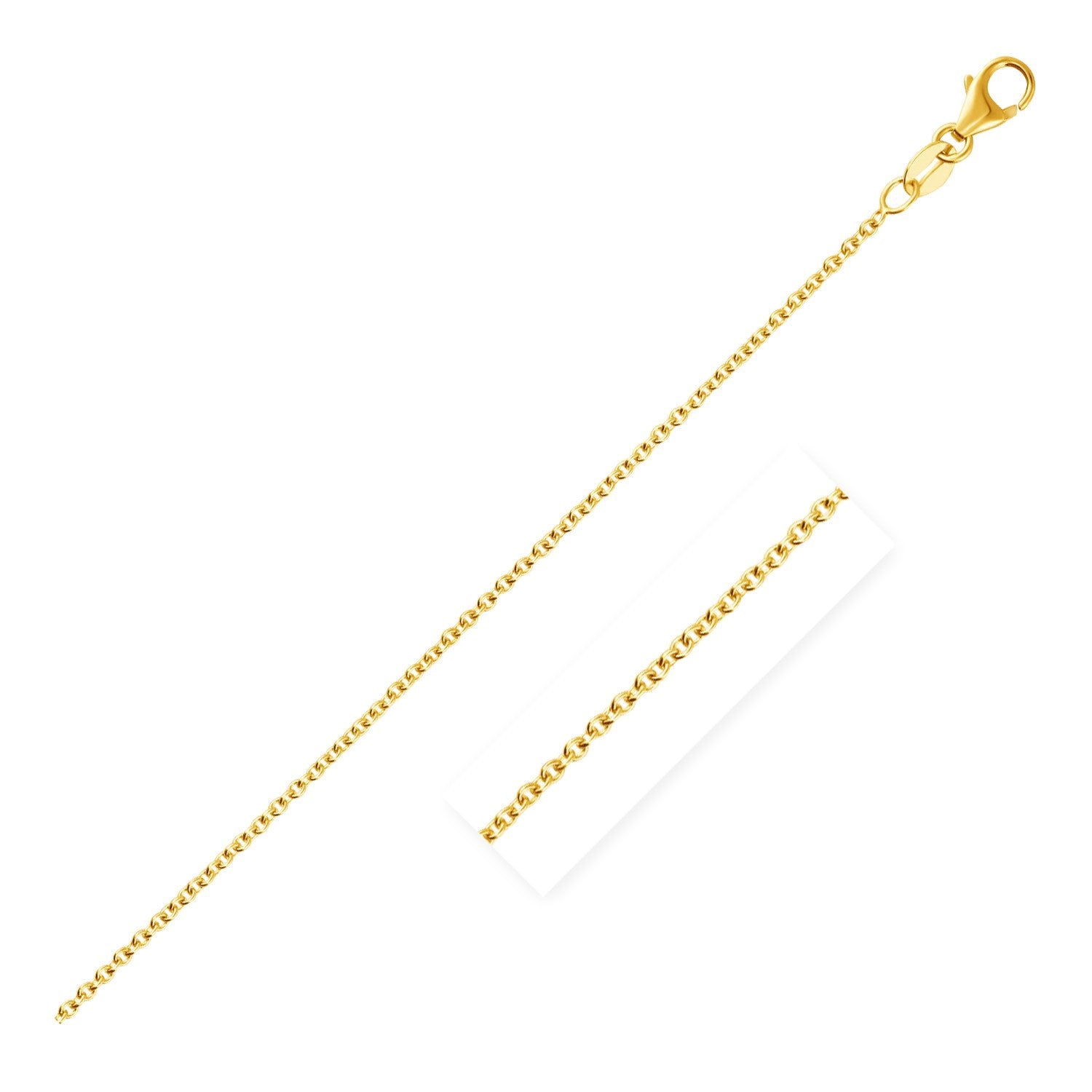 14K Yellow Gold Round Cable Link Chain Necklace (1.90 mm)