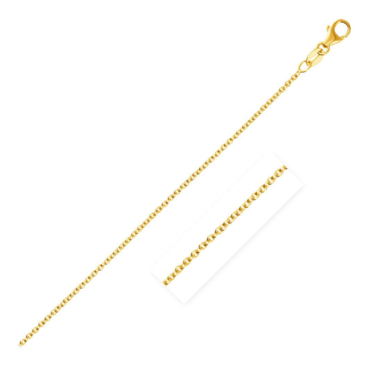 14K Yellow Gold Round Cable Link Chain Necklace (1.90 mm)