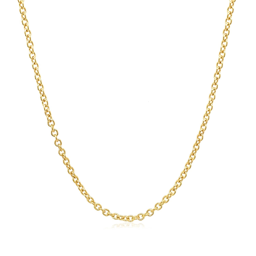 14K Yellow Gold Round Cable Link Chain Necklace (1.90 mm)