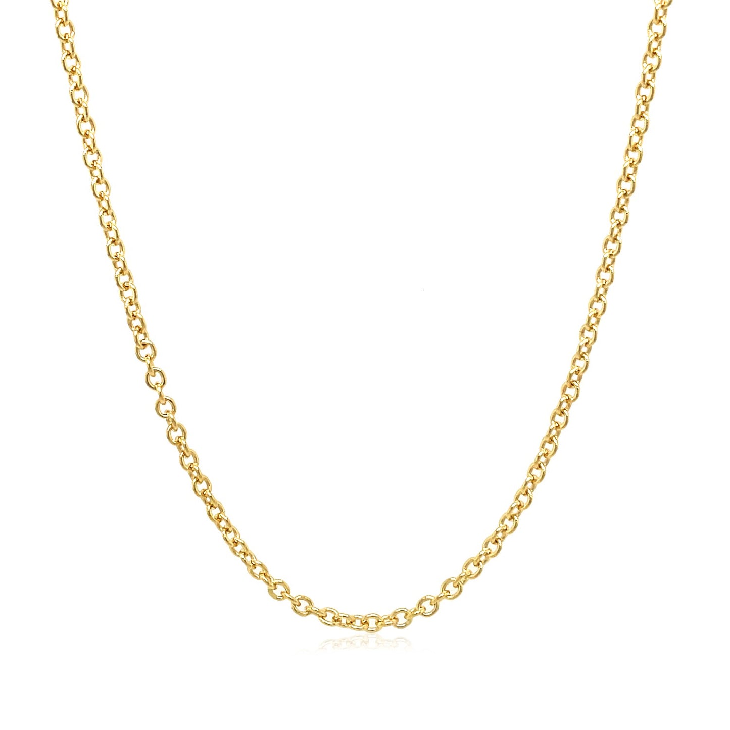 14K Yellow Gold Round Cable Link Chain Necklace (1.90 mm)