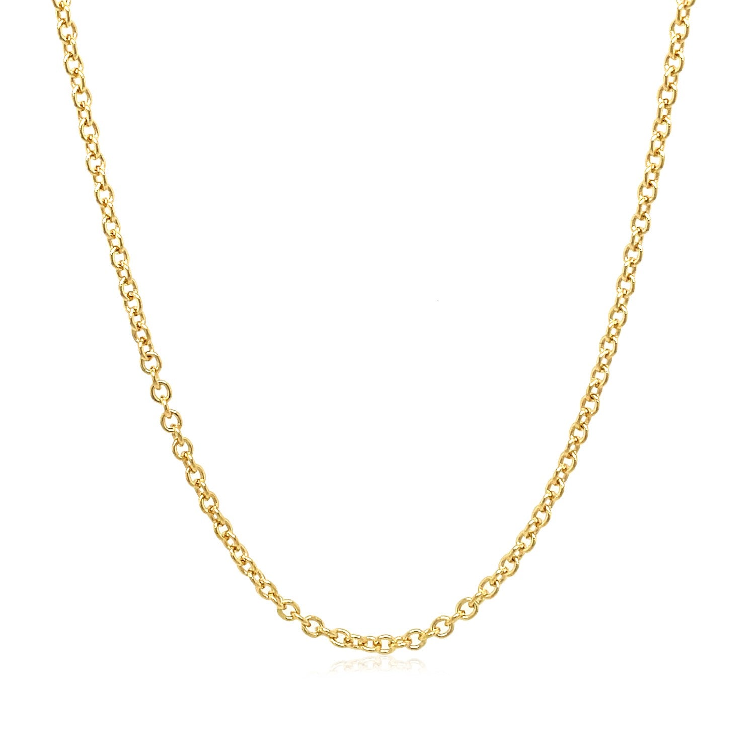 14K Yellow Gold Round Cable Link Chain Necklace (1.90 mm)