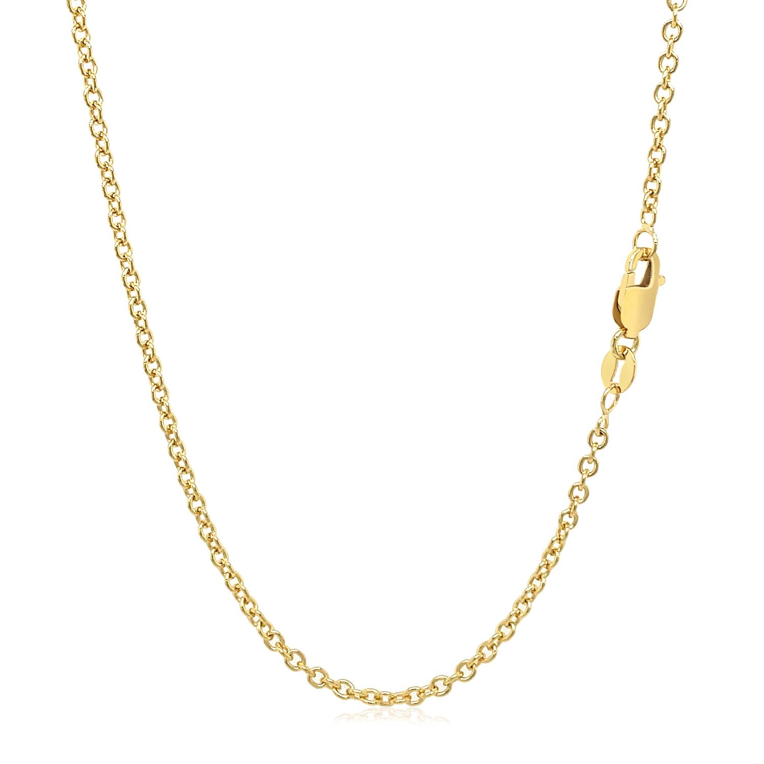14K Yellow Gold Round Cable Link Chain Necklace (1.90 mm)