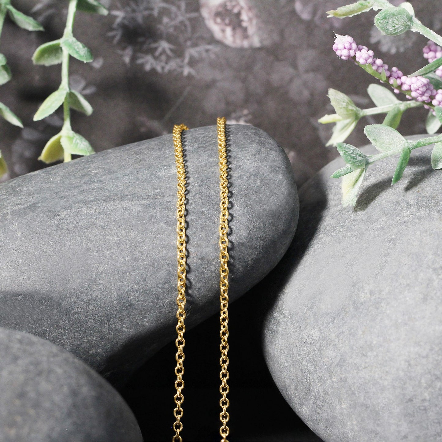 14K Yellow Gold Round Cable Link Chain Necklace (1.90 mm)