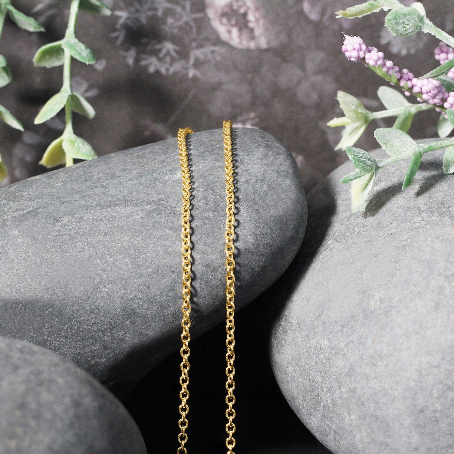 14K Yellow Gold Round Cable Link Chain Necklace (1.90 mm)