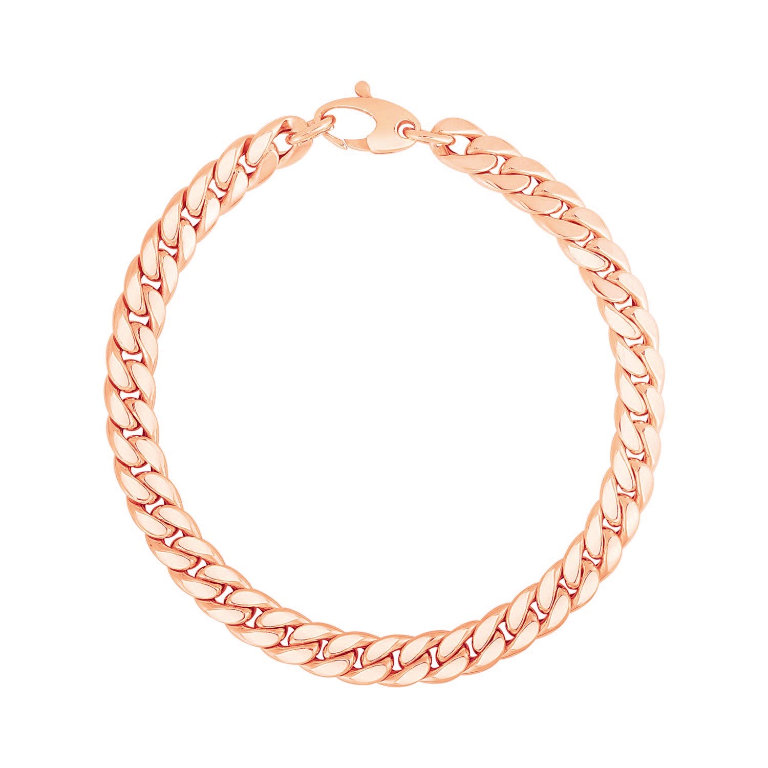 14K Rose Gold Cuban Link Bracelet (5.90mm) – True Pure Gold