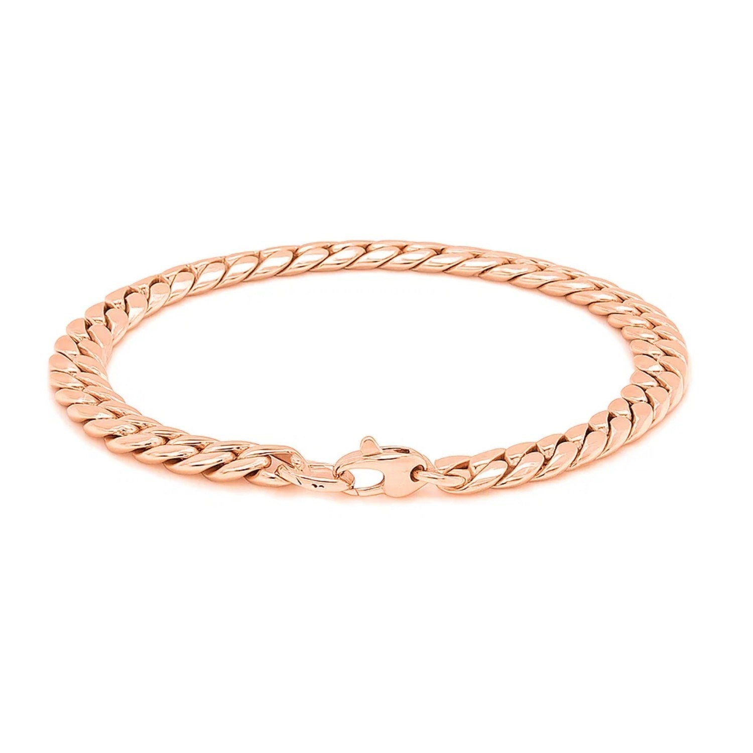 14K Rose Gold Cuban Link Bracelet (5.90mm) – True Pure Gold