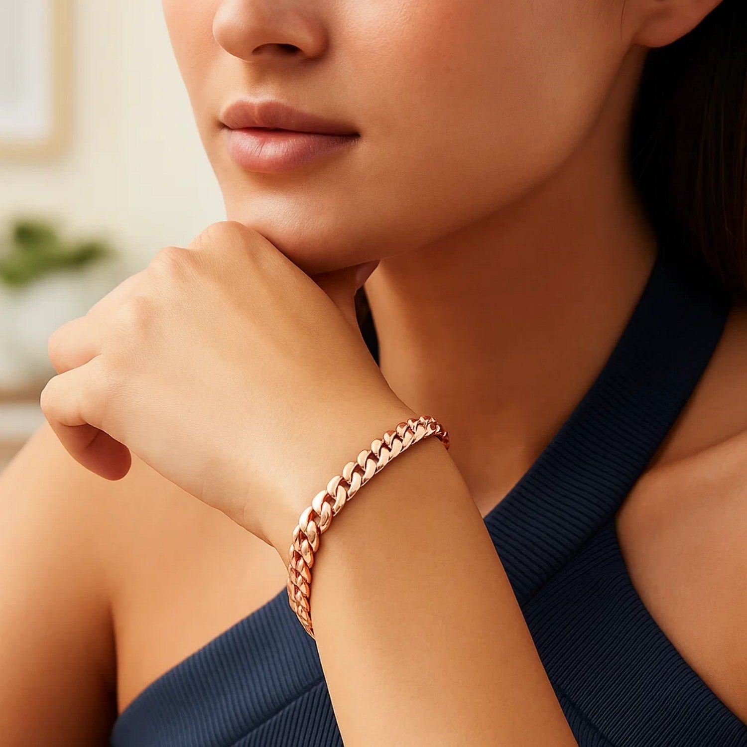 14K Rose Gold Cuban Link Bracelet (5.90mm) – True Pure Gold