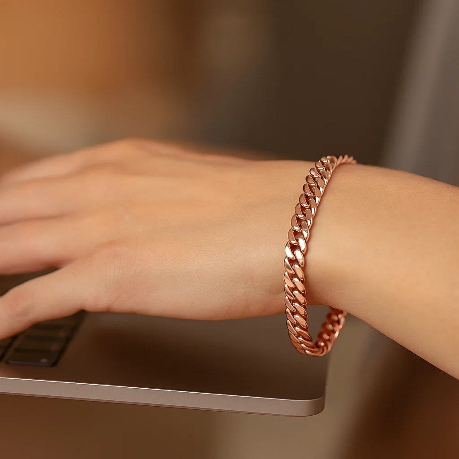 14K Rose Gold Cuban Link Bracelet (5.90mm) – True Pure Gold