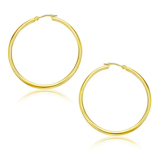 10k Yellow Gold Polished Hoop Earrings (1.5x30mm)