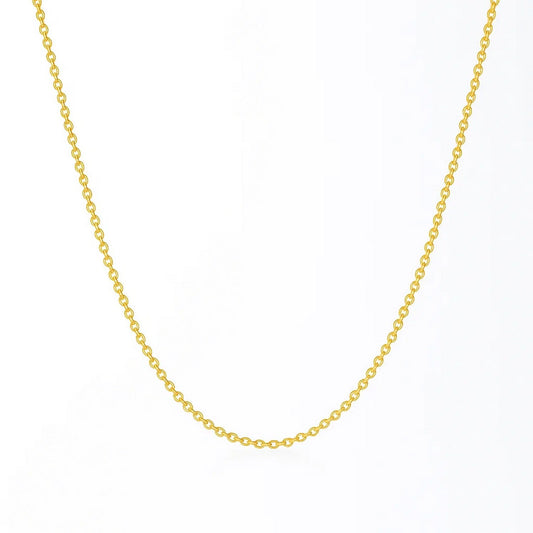 14k Yellow Gold Round Cable Link Chain (1.1 mm)