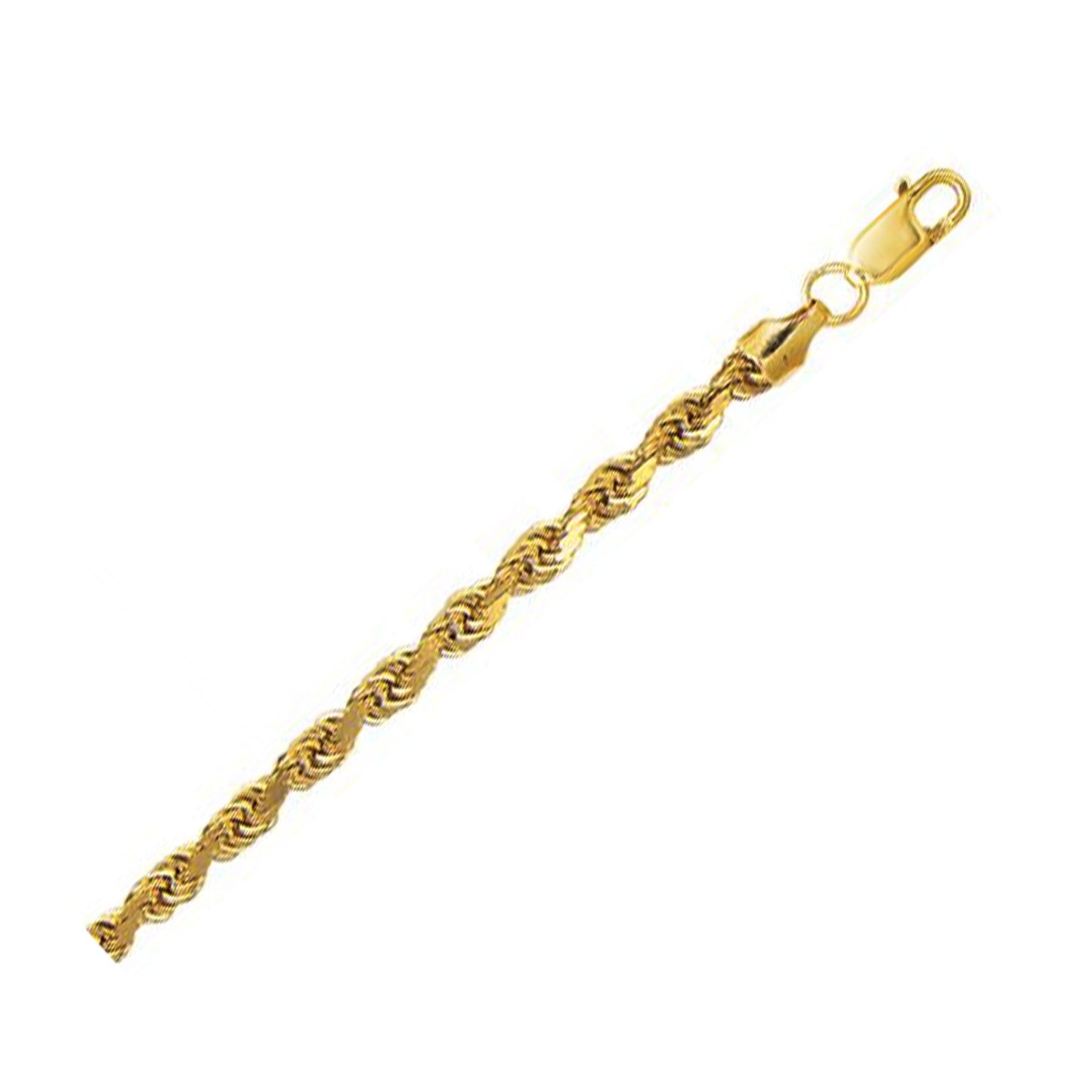 10K Yellow Gold Hollow Diamond Cut Rope Chain (5.00mm)