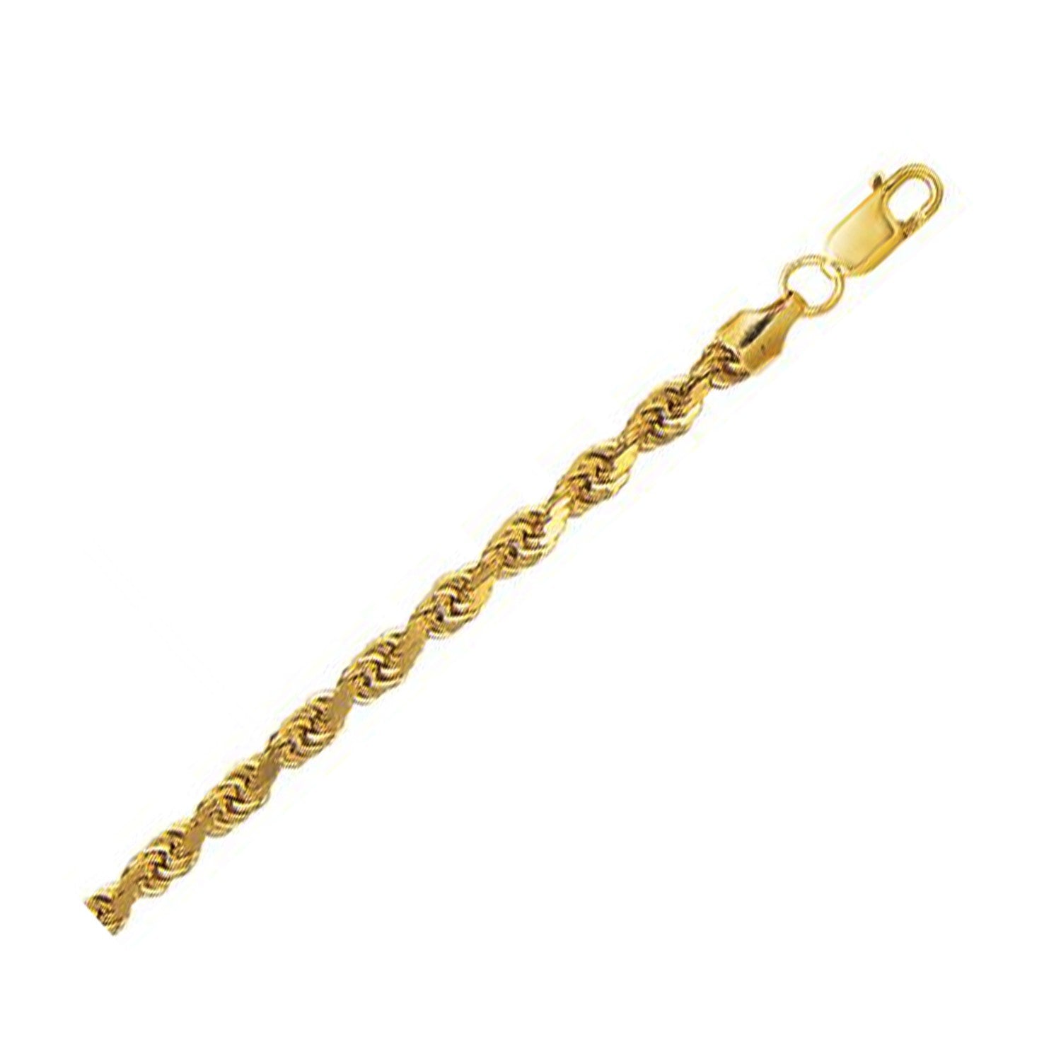 10K Yellow Gold Hollow Diamond Cut Rope Chain (5.00mm)