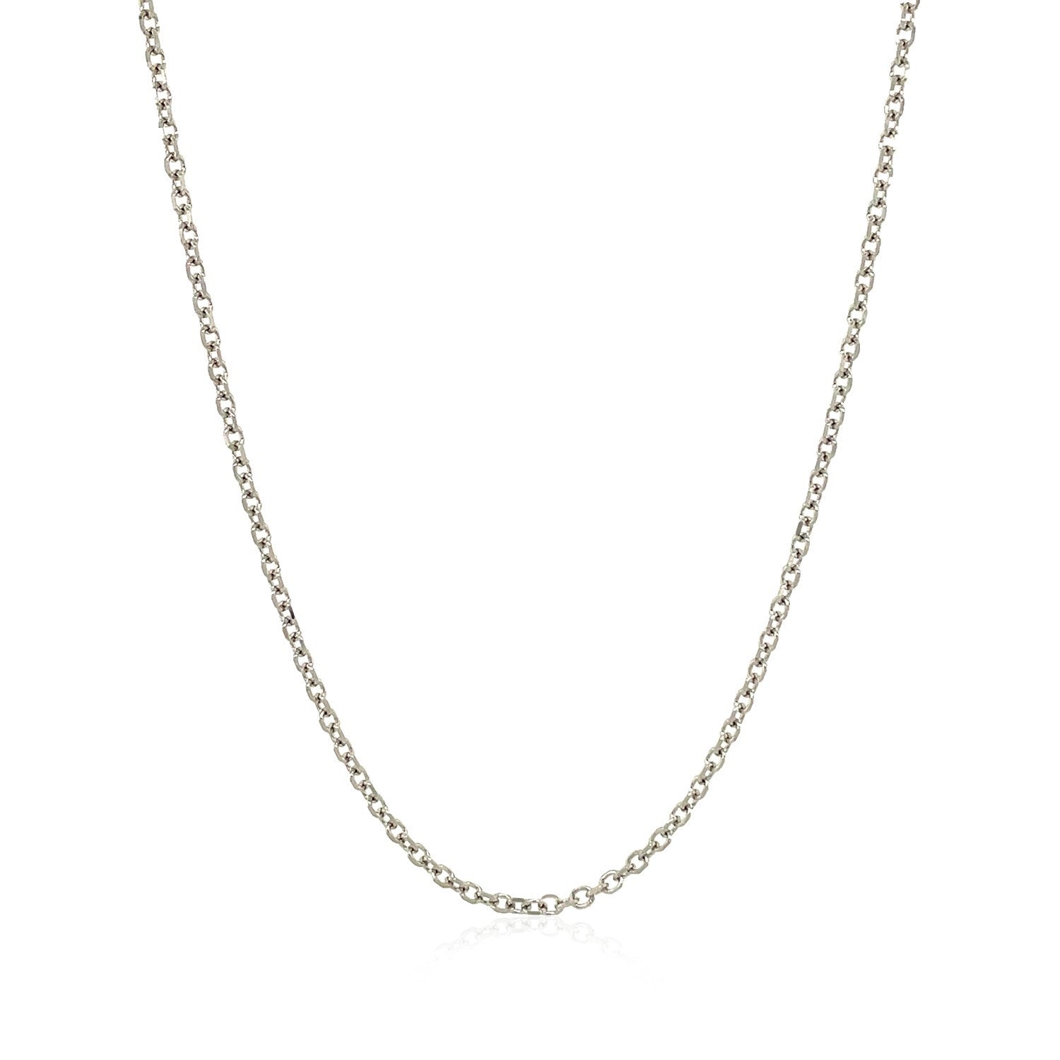 18K White Gold Diamond Cut Cable Link Chain Necklace (1.40 mm)