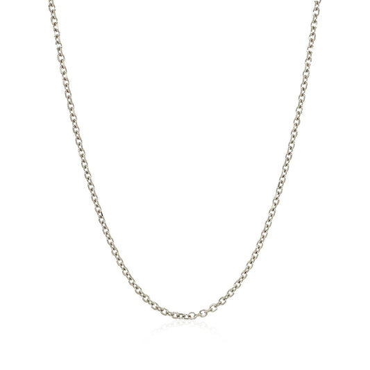 18K White Gold Diamond Cut Cable Link Chain Necklace (1.40 mm)
