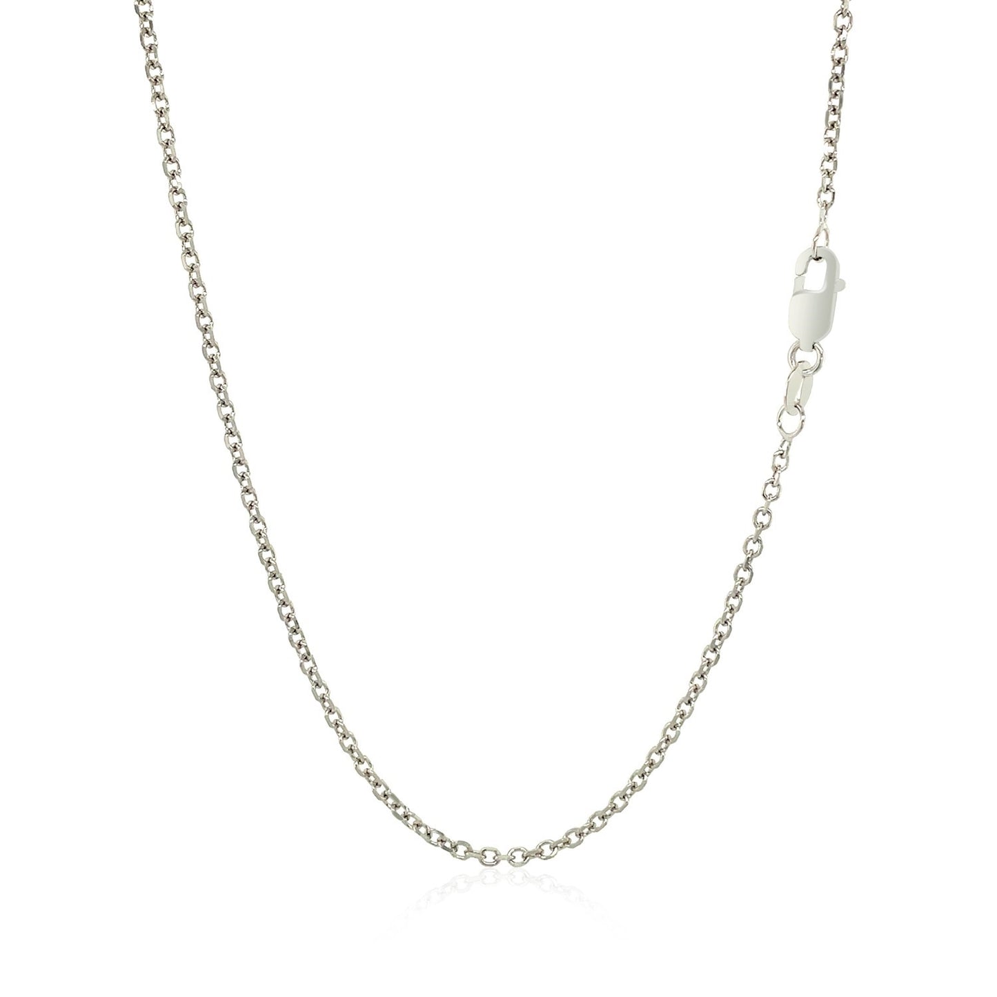 18K White Gold Diamond Cut Cable Link Chain Necklace (1.40 mm)