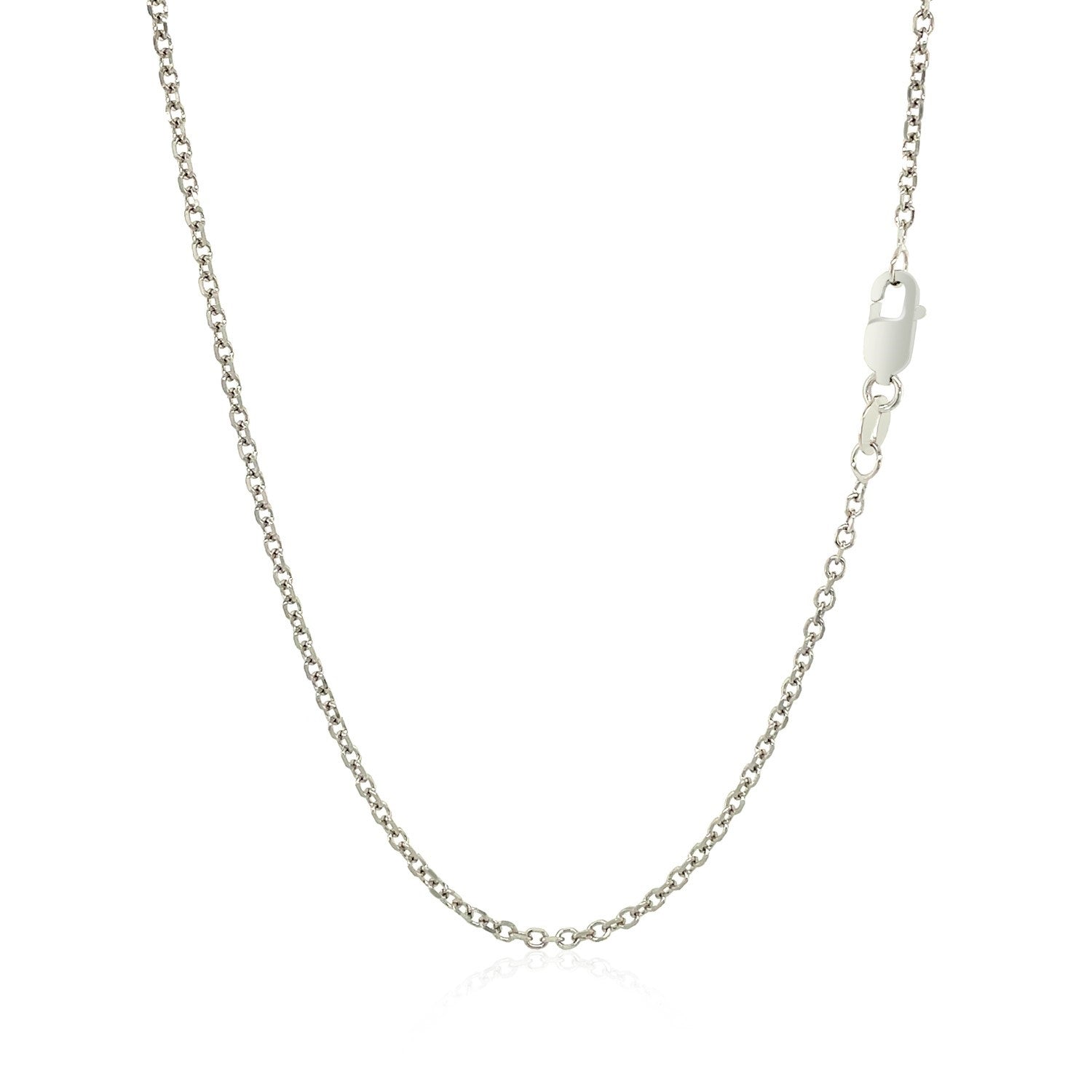 18K White Gold Diamond Cut Cable Link Chain Necklace (1.40 mm)