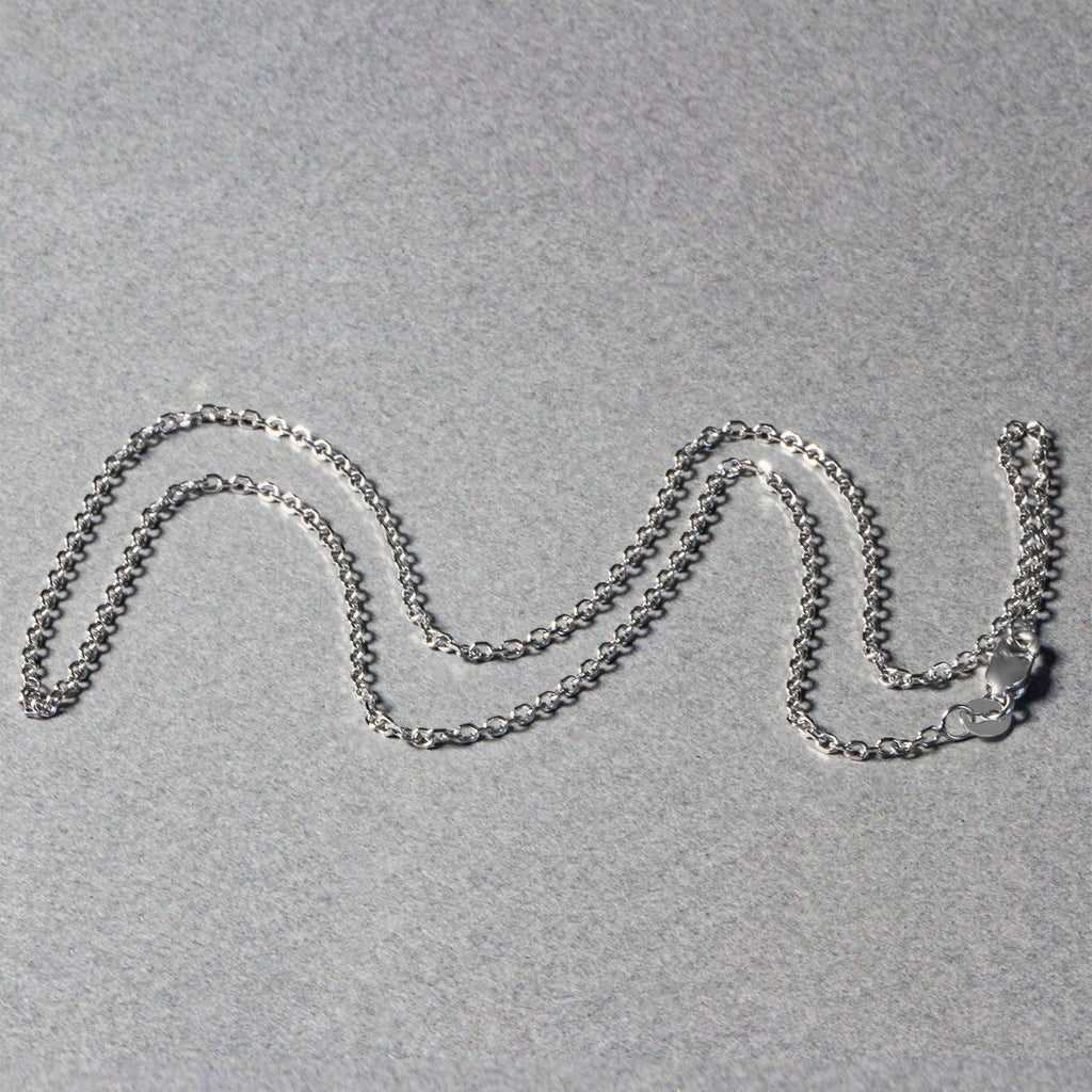 18K White Gold Diamond Cut Cable Link Chain Necklace (1.40 mm)