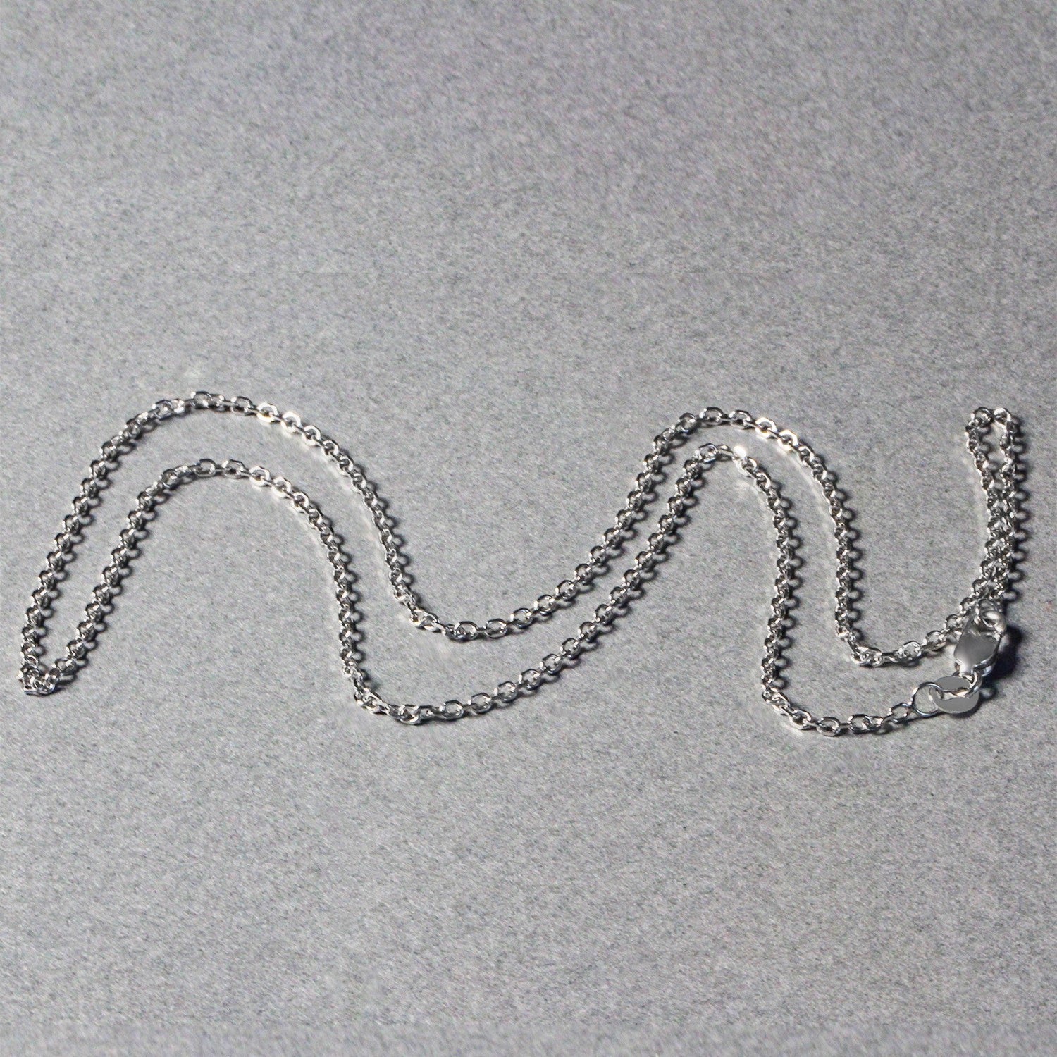 18K White Gold Diamond Cut Cable Link Chain Necklace (1.40 mm)