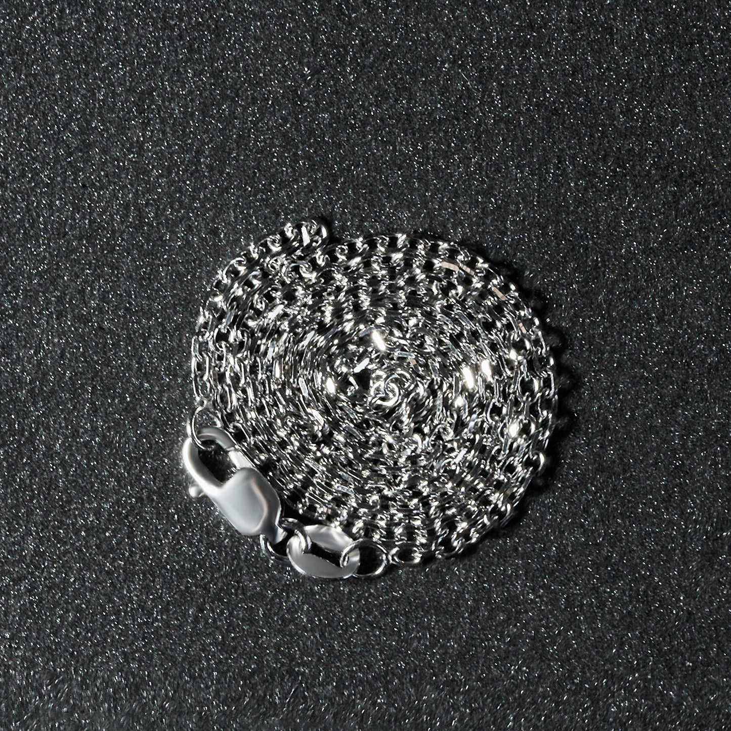 18K White Gold Diamond Cut Cable Link Chain Necklace (1.40 mm)
