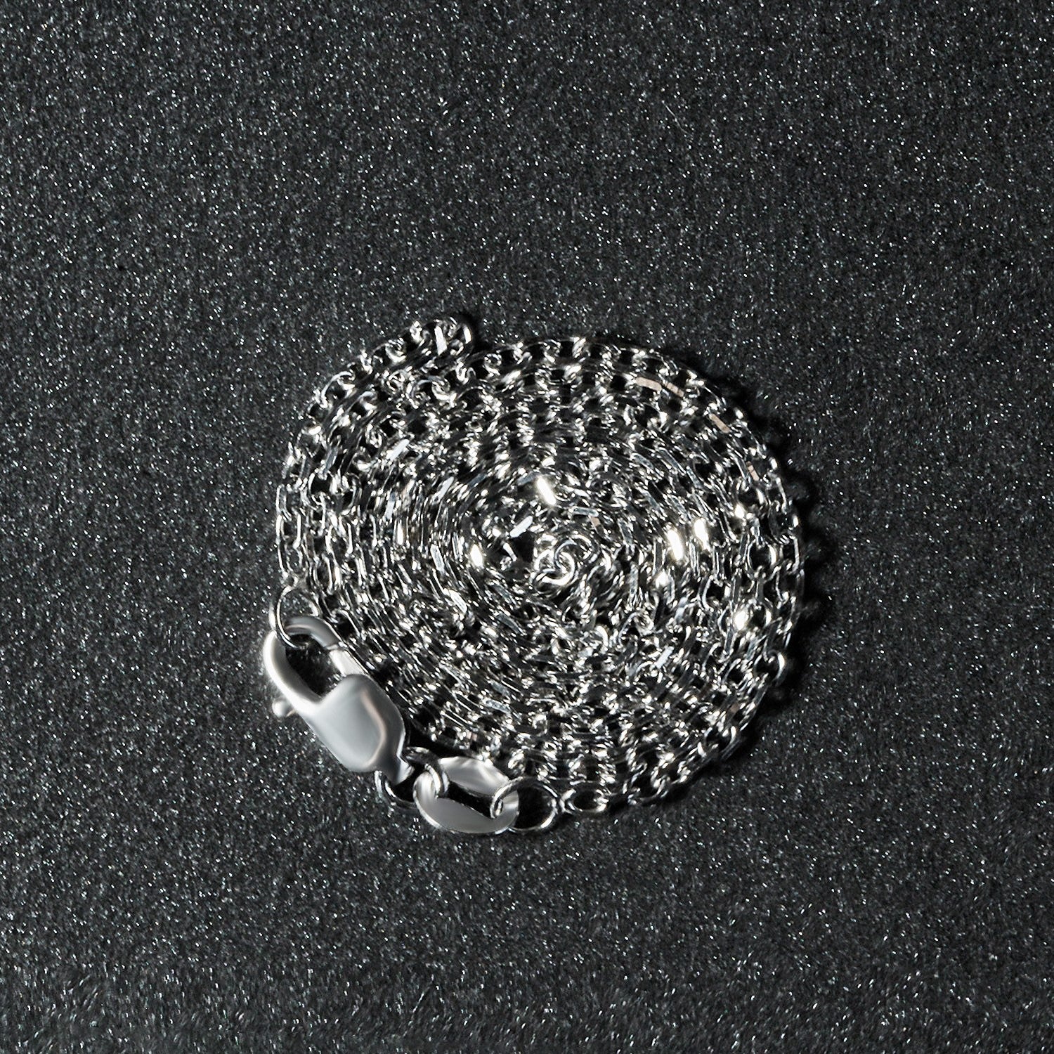 18K White Gold Diamond Cut Cable Link Chain Necklace (1.40 mm)