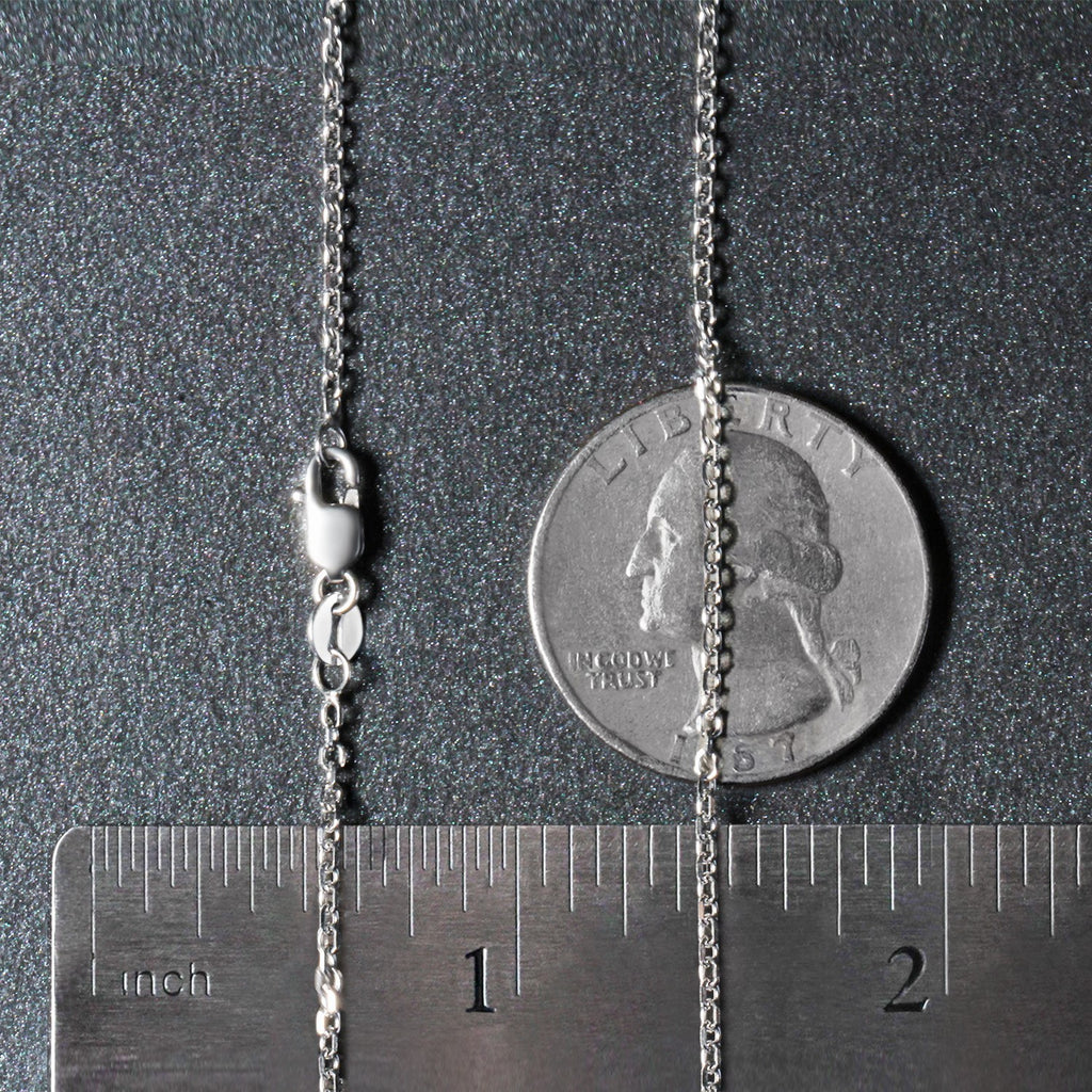 18K White Gold Diamond Cut Cable Link Chain Necklace (1.40 mm)