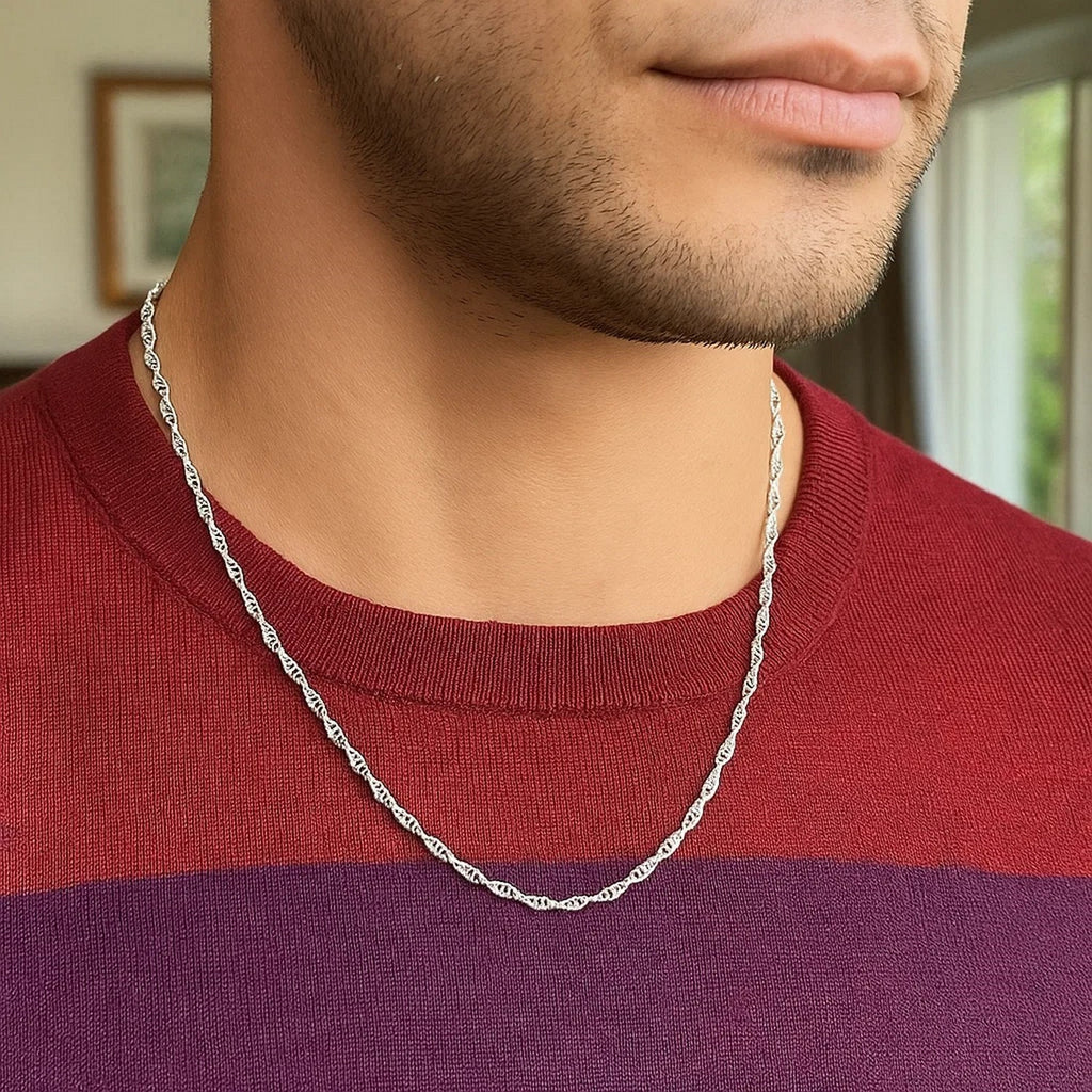 14K White Gold Singapore Chain 1.80mm | Solid Gold, Lobster Clasp