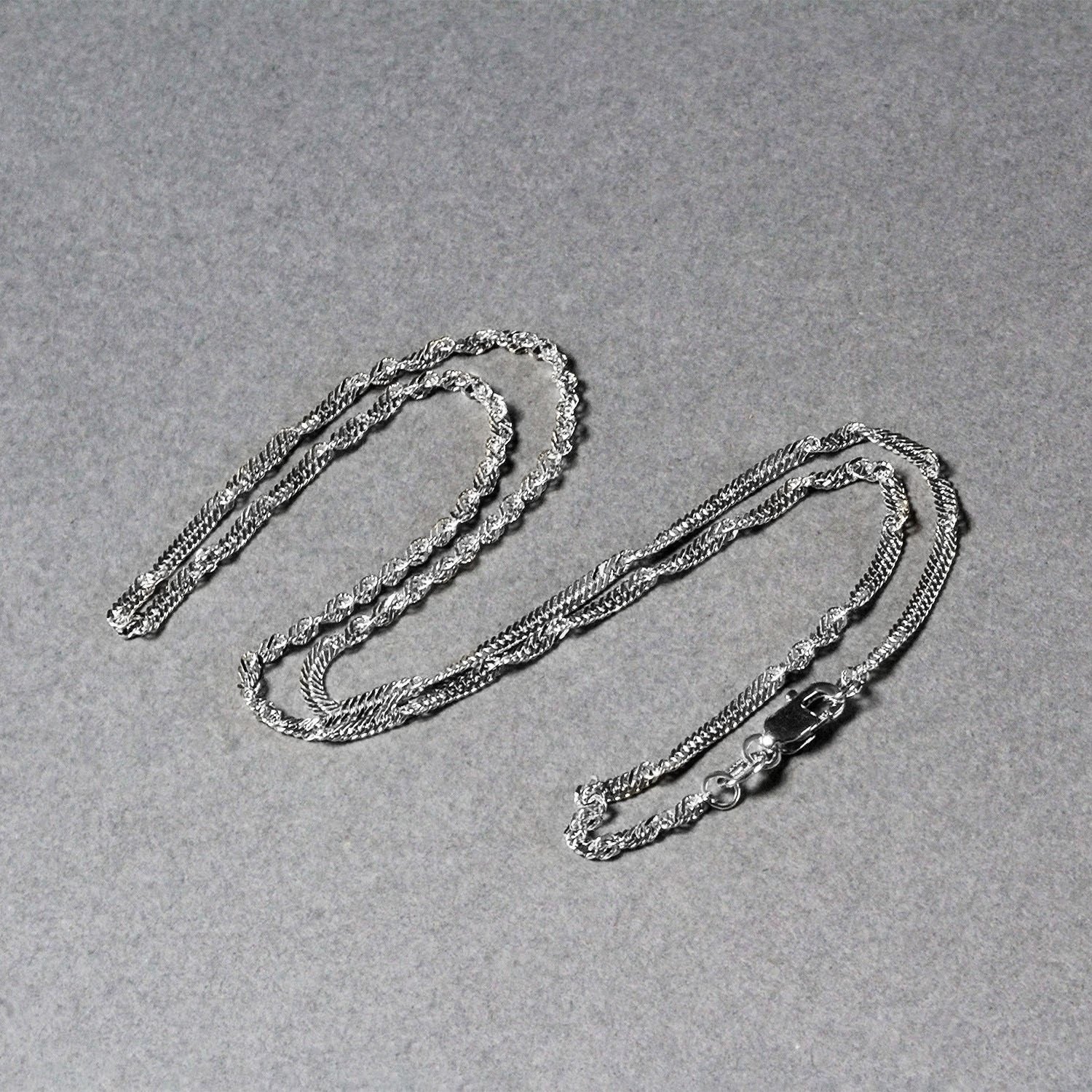14K White Gold Singapore Chain 1.80mm | Solid Gold, Lobster Clasp