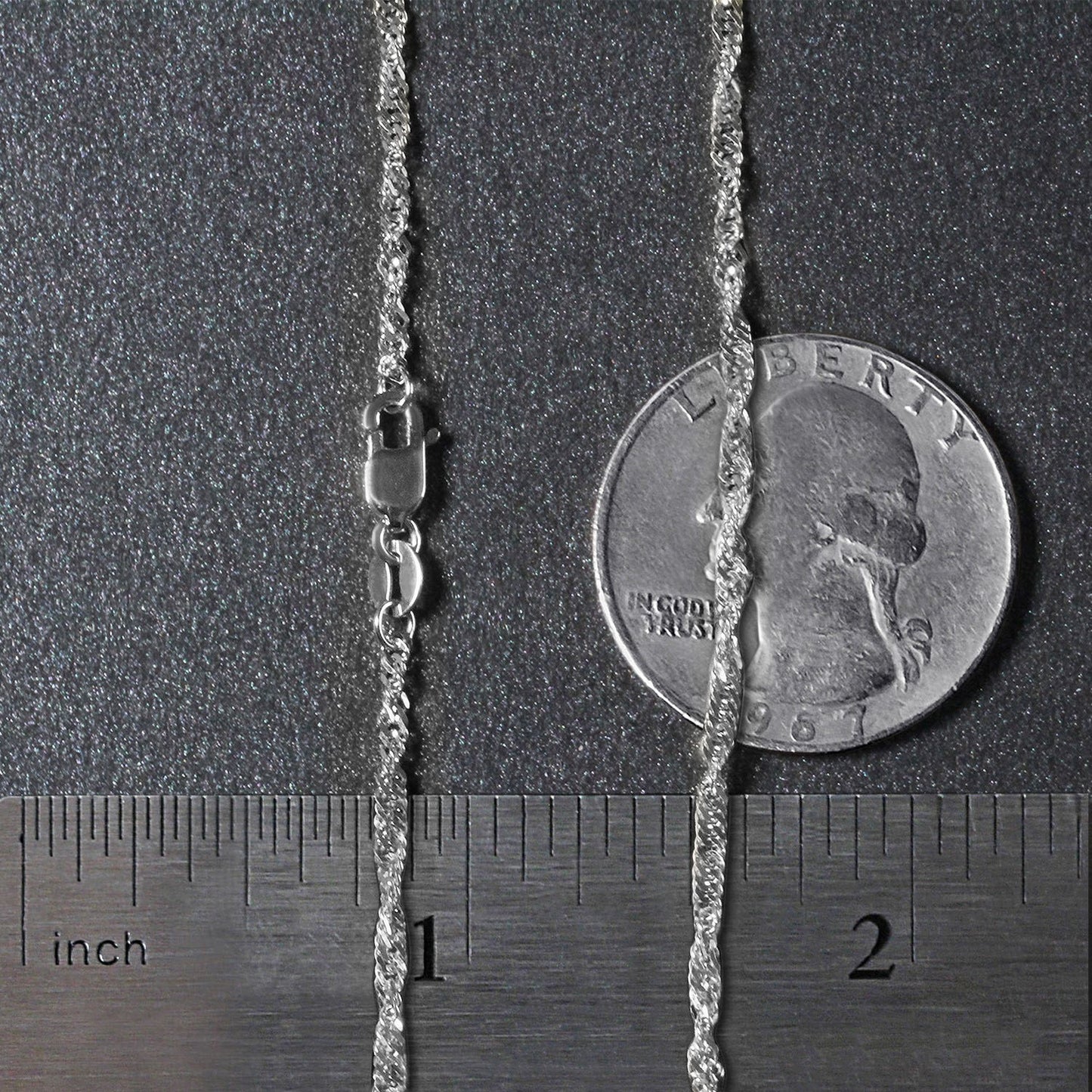 14k White Gold Singapore Chain (1.80 mm)