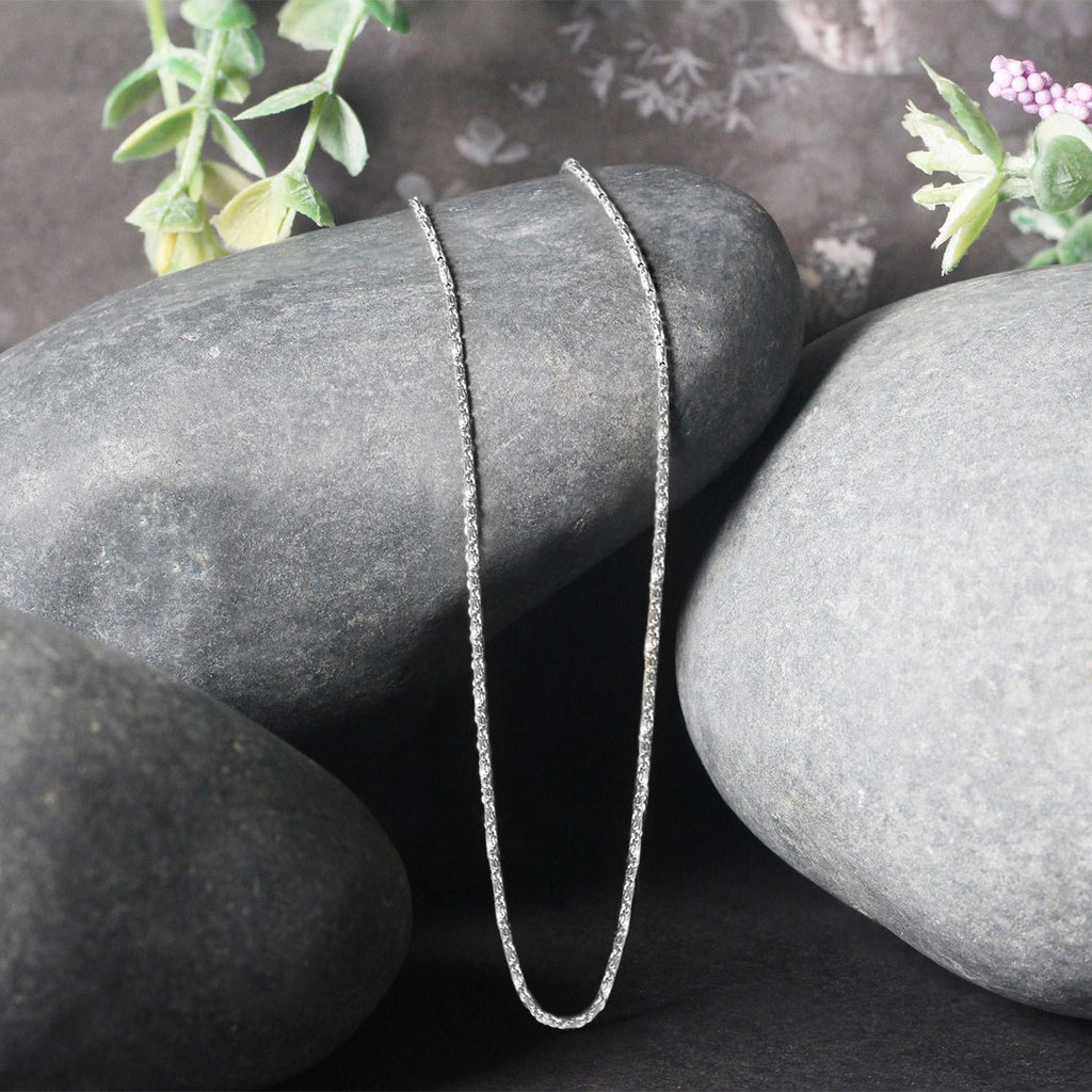 14K White Gold Lumina Pendant Chain 0.90mm | Solid Gold, Lobster Clasp