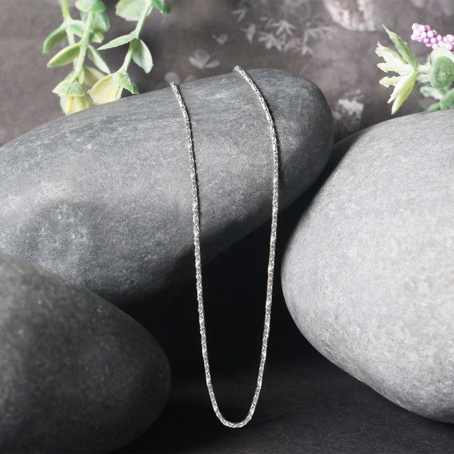 14K White Gold Lumina Pendant Chain 0.90mm | Solid Gold, Lobster Clasp